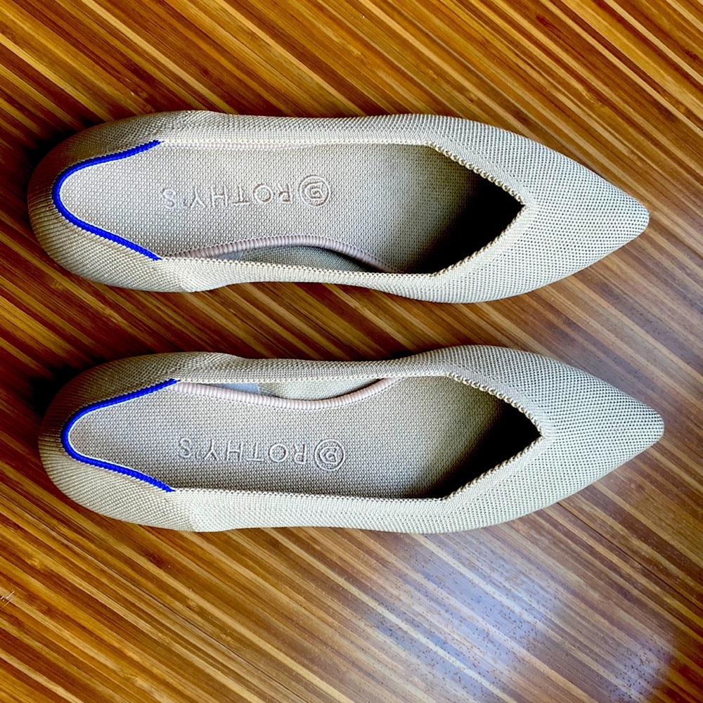 Rothy's The Point in Ecru (beige color), size 11.5